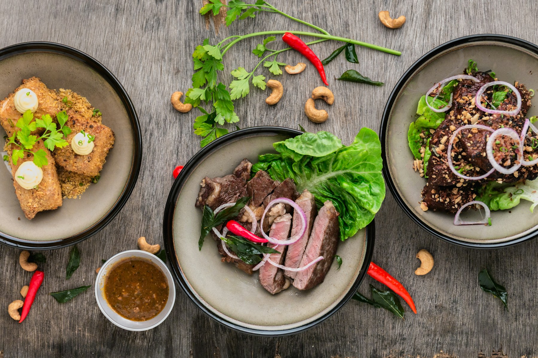 A shared table filled with fresh dishes